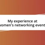 My experience at women’s networking events