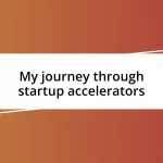 My journey through startup accelerators