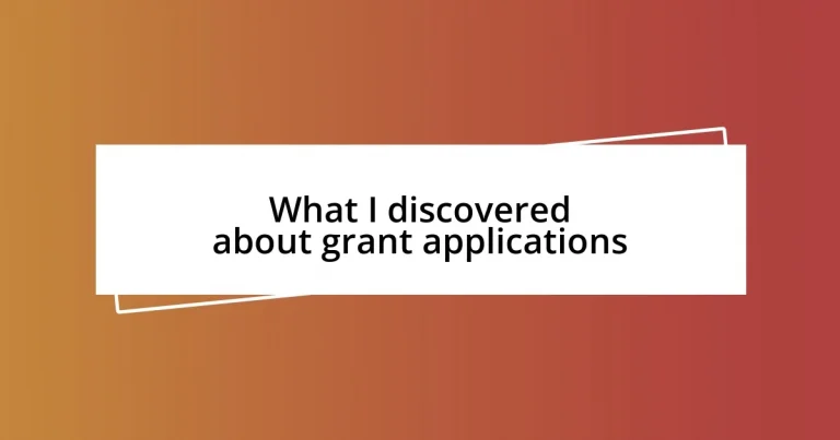 What I discovered about grant applications