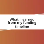 What I learned from my funding timeline