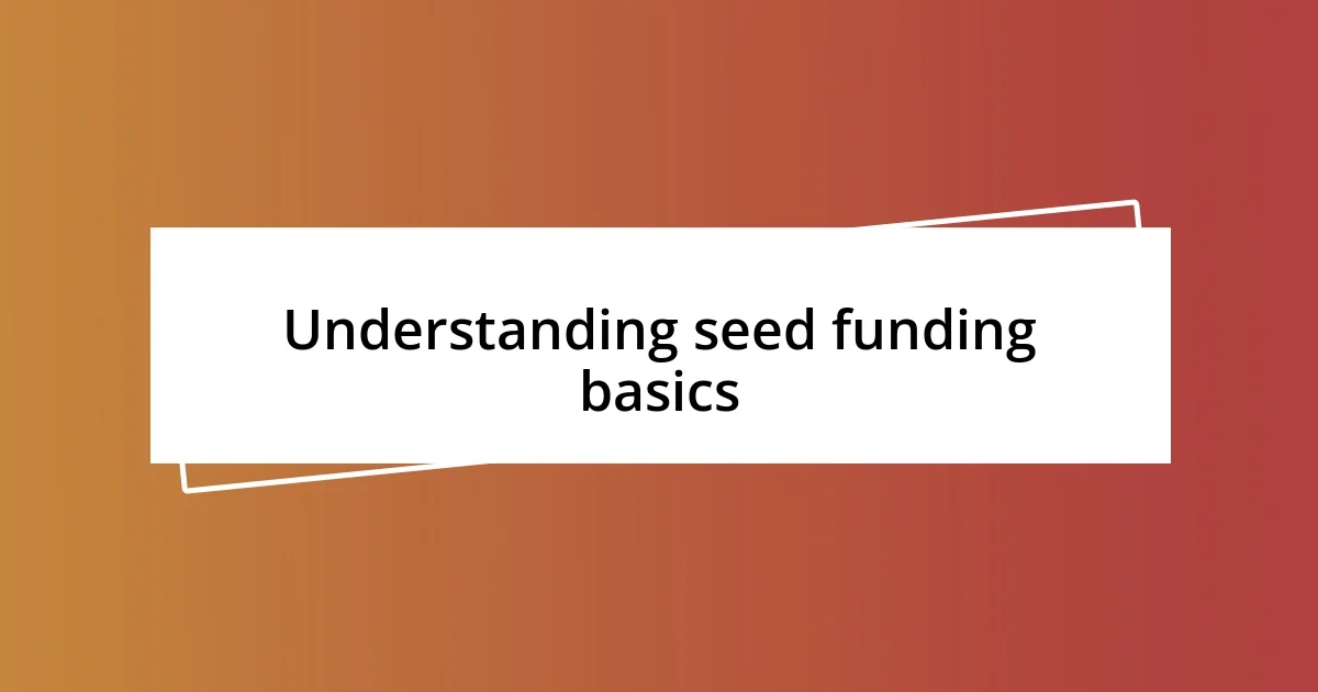 Understanding seed funding basics